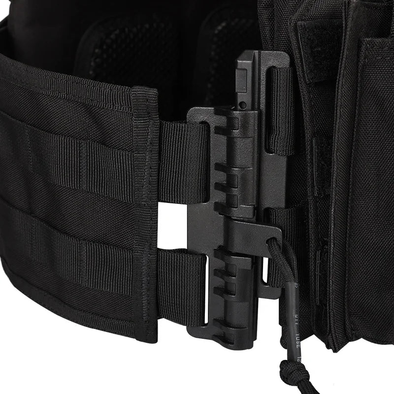 YAKEDA Outdoor Combat Chaleco Tactical Plate Carrier 500D Nylon Tactical Vest Quick Release with Triple Mag Pouch