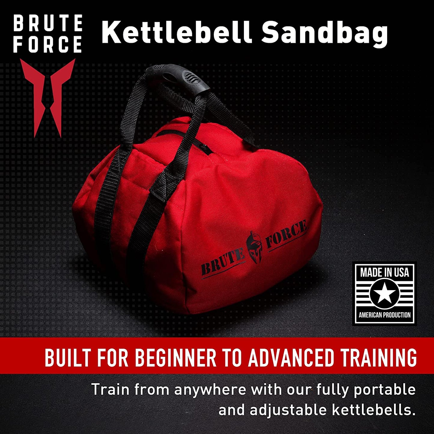 Kettlebell Sandbags - Adjustable Workout Equipment for Home Gym and Cross Training - Black - 5Lbs to 45Lbs Capacity - Made in the USA