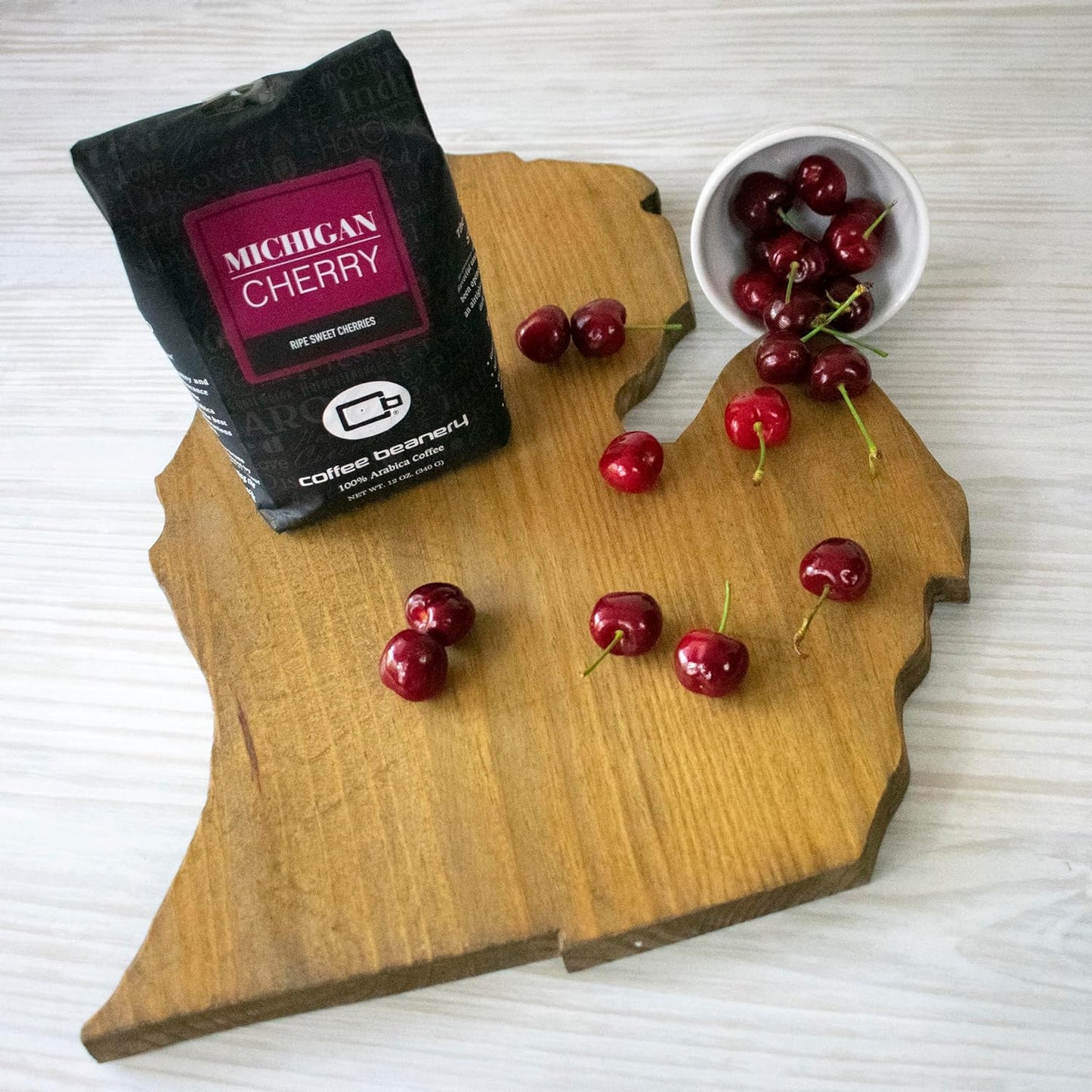Michigan Cherry by | 12Oz Flavored Whole Bean Coffee Medium Roast Coffee | 100% Specialty Arabica Coffee Whole Bean | Gourmet Coffee Whole Beans