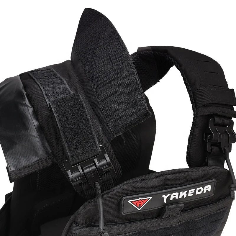 YAKEDA Outdoor Combat Chaleco Tactical Plate Carrier 500D Nylon Tactical Vest Quick Release with Triple Mag Pouch