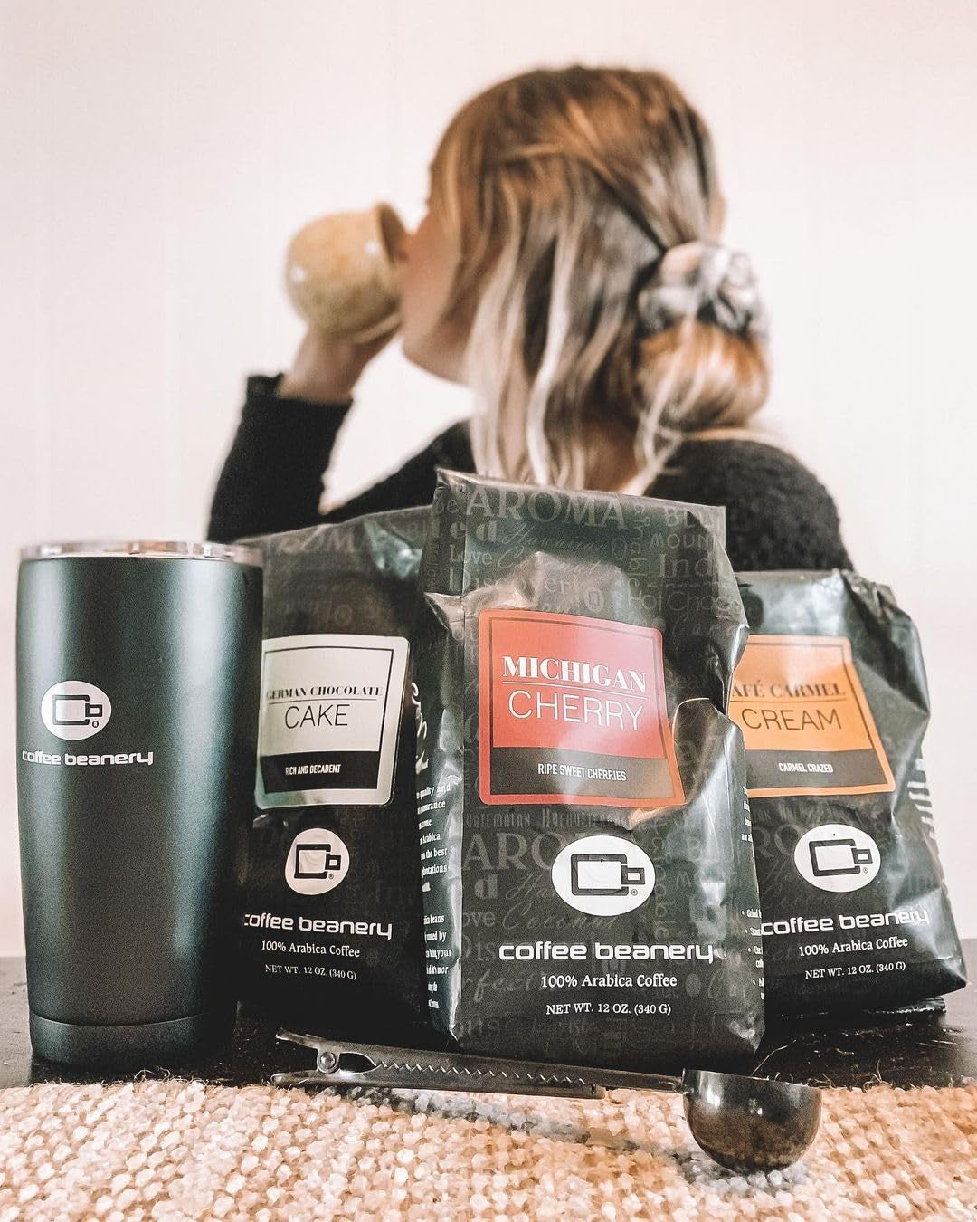 Michigan Cherry by | 12Oz Flavored Whole Bean Coffee Medium Roast Coffee | 100% Specialty Arabica Coffee Whole Bean | Gourmet Coffee Whole Beans