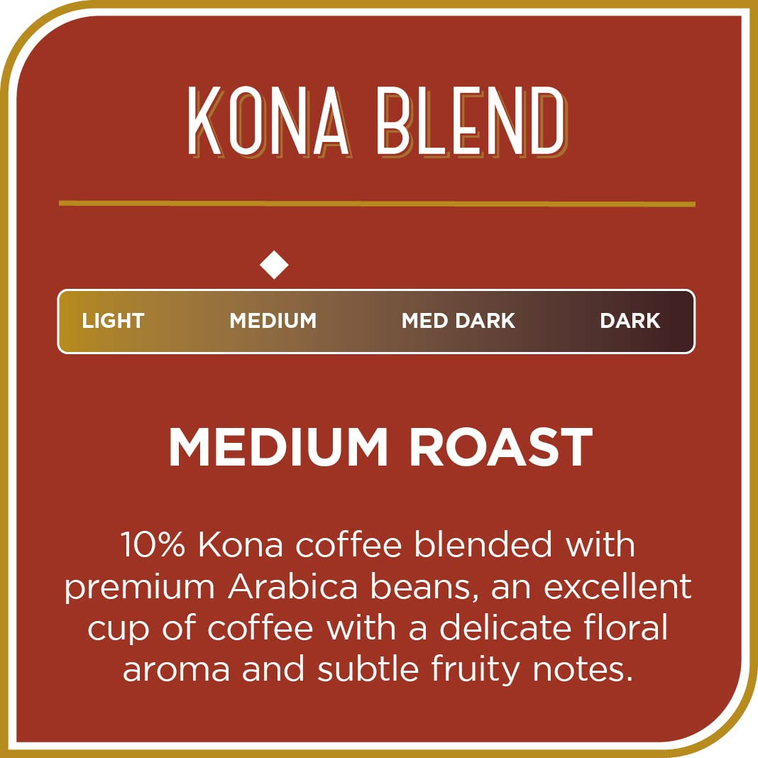 Kona Blend, Medium Roast, Ground Coffee, 100% Arabica - 28 Ounce Bag