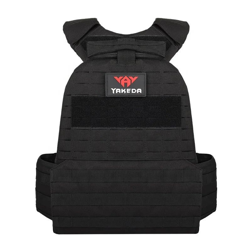 YAKEDA Outdoor Combat Chaleco Tactical Plate Carrier 500D Nylon Tactical Vest Quick Release with Triple Mag Pouch