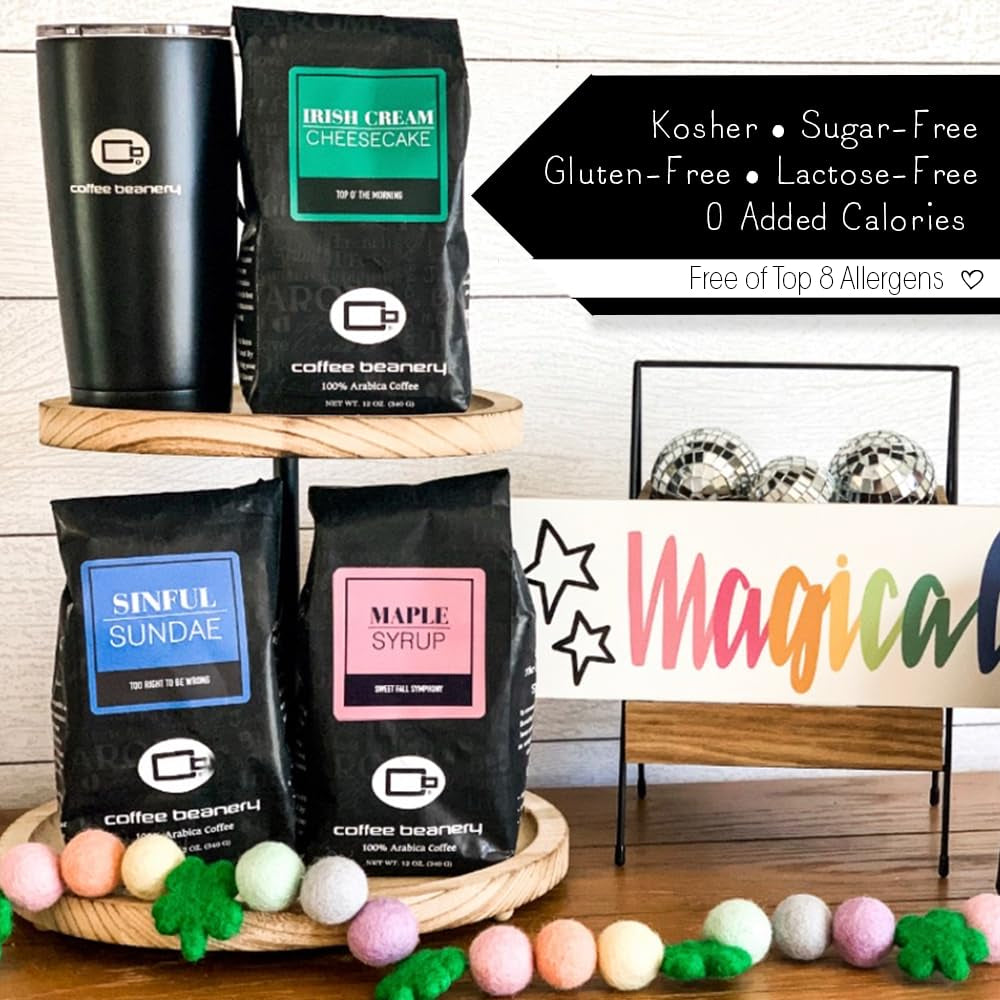 Michigan Cherry by | 12Oz Flavored Whole Bean Coffee Medium Roast Coffee | 100% Specialty Arabica Coffee Whole Bean | Gourmet Coffee Whole Beans