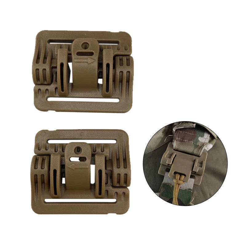 Tactical 2Pcs Tactical Vest Quick Release Buckle Slider MOLLE Strip Module Strip Buckle