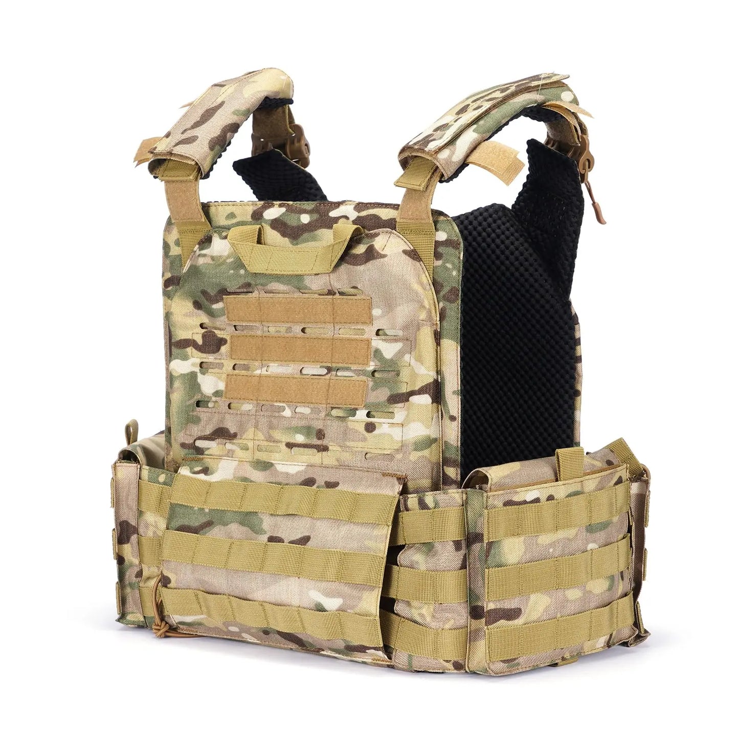 Midten Modular Tactical Vest Laser Cutting Quick Release Vest Adjustable Camo Molle Wrinkle Tear Resistant