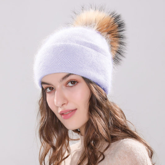 Angola Rabbit Fur Bonnet