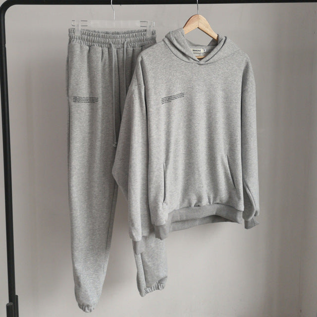 Solid Cotton Hooded Sweatshirts Hoodies Track Pants Joggers