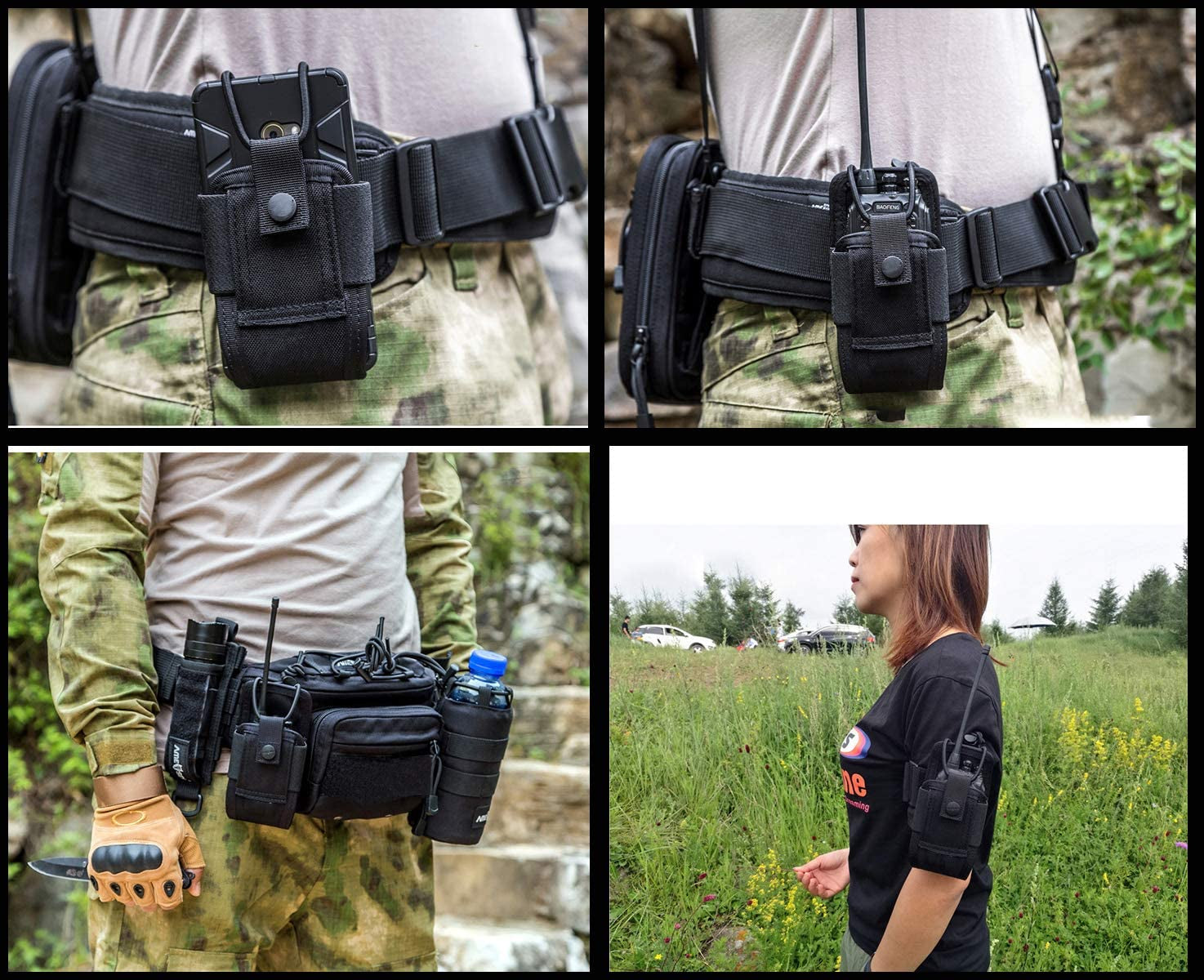 Molle Radio Holder Walkie Talkie Pouch Case for Duty Belt Radio Holster Tactical Hunting Intercom Bag