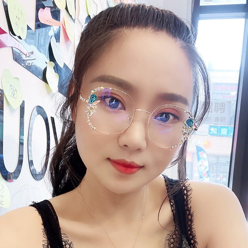 New Rhinestone Anti-blue Light Glasses