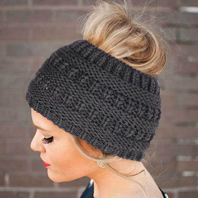 Women Headwrap Ponytail Beanies Hat