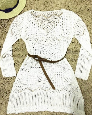 Knitted Hollow-out Beach Dress