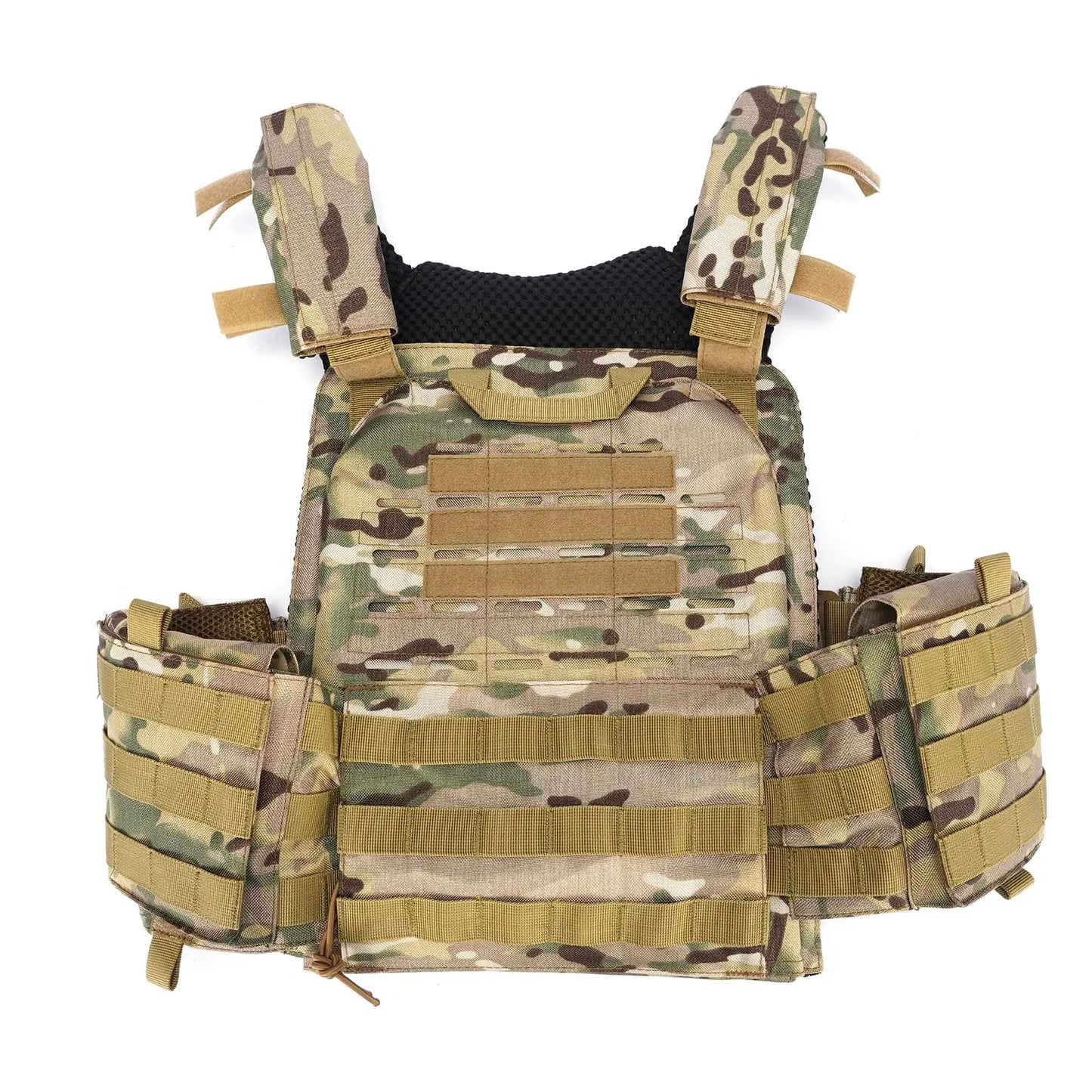 Midten Modular Tactical Vest Laser Cutting Quick Release Vest Adjustable Camo Molle Wrinkle Tear Resistant