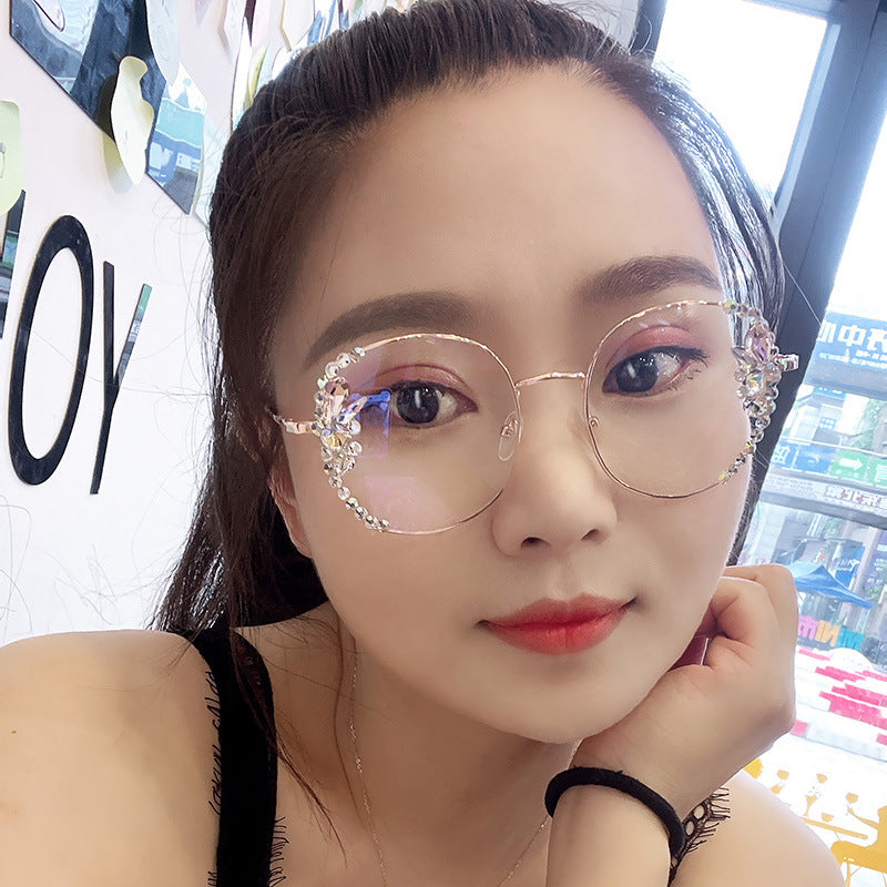 New Rhinestone Anti-blue Light Glasses