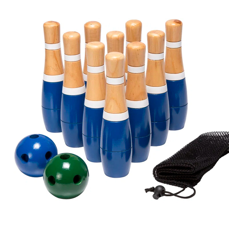 Solid Wood Bowling with Carrying Case