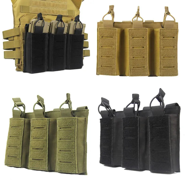 Tactical Triple Magazine Ammo Bag Camo Vest Molle Accessories Sundance Bag AK M4 Storage Bag Intercom Bags Hunting Gear Package