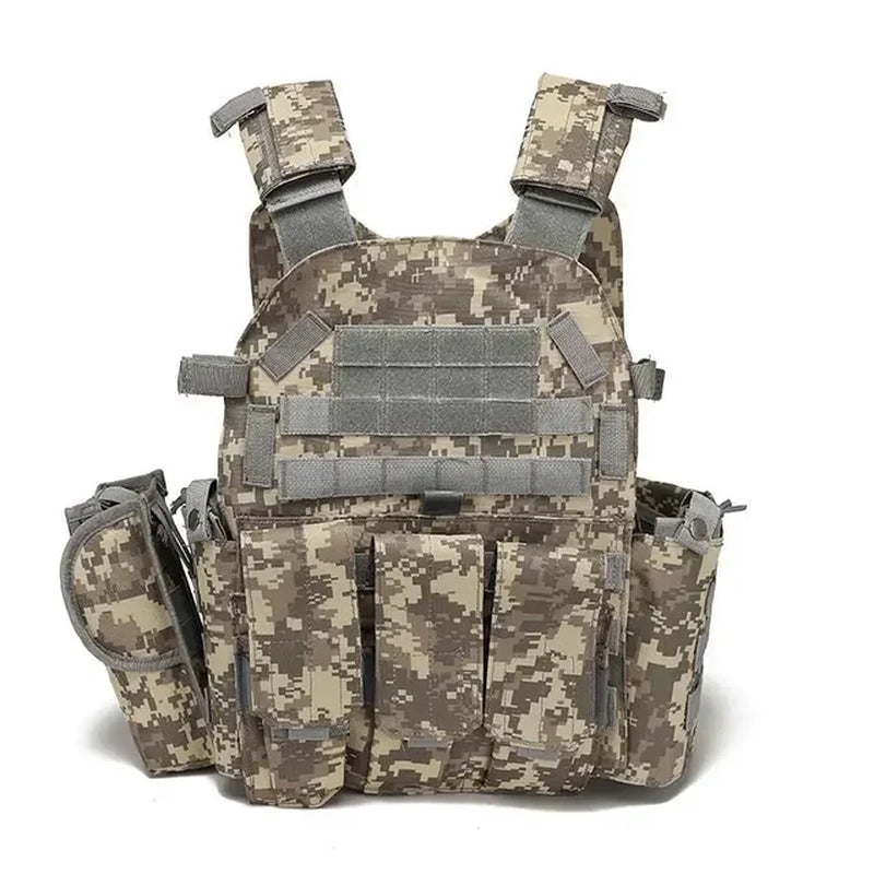 Nylon Gear Tactical Vest Body Armor Hunting Carrier Airsoft Accessories 6094 Pouch Combat Camo Vest