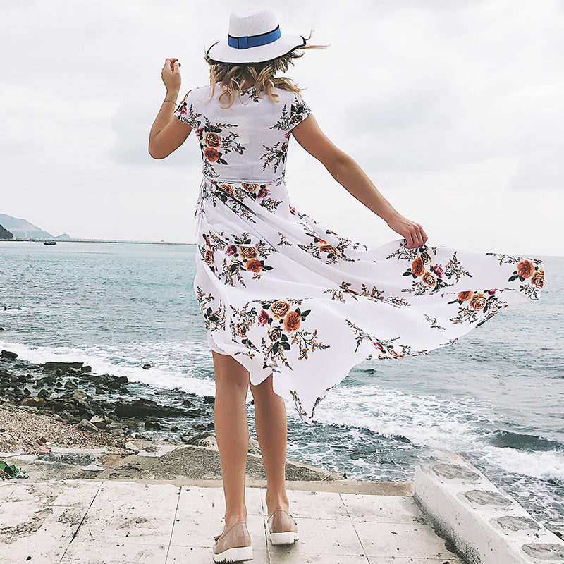 sexy split beach holiday dress