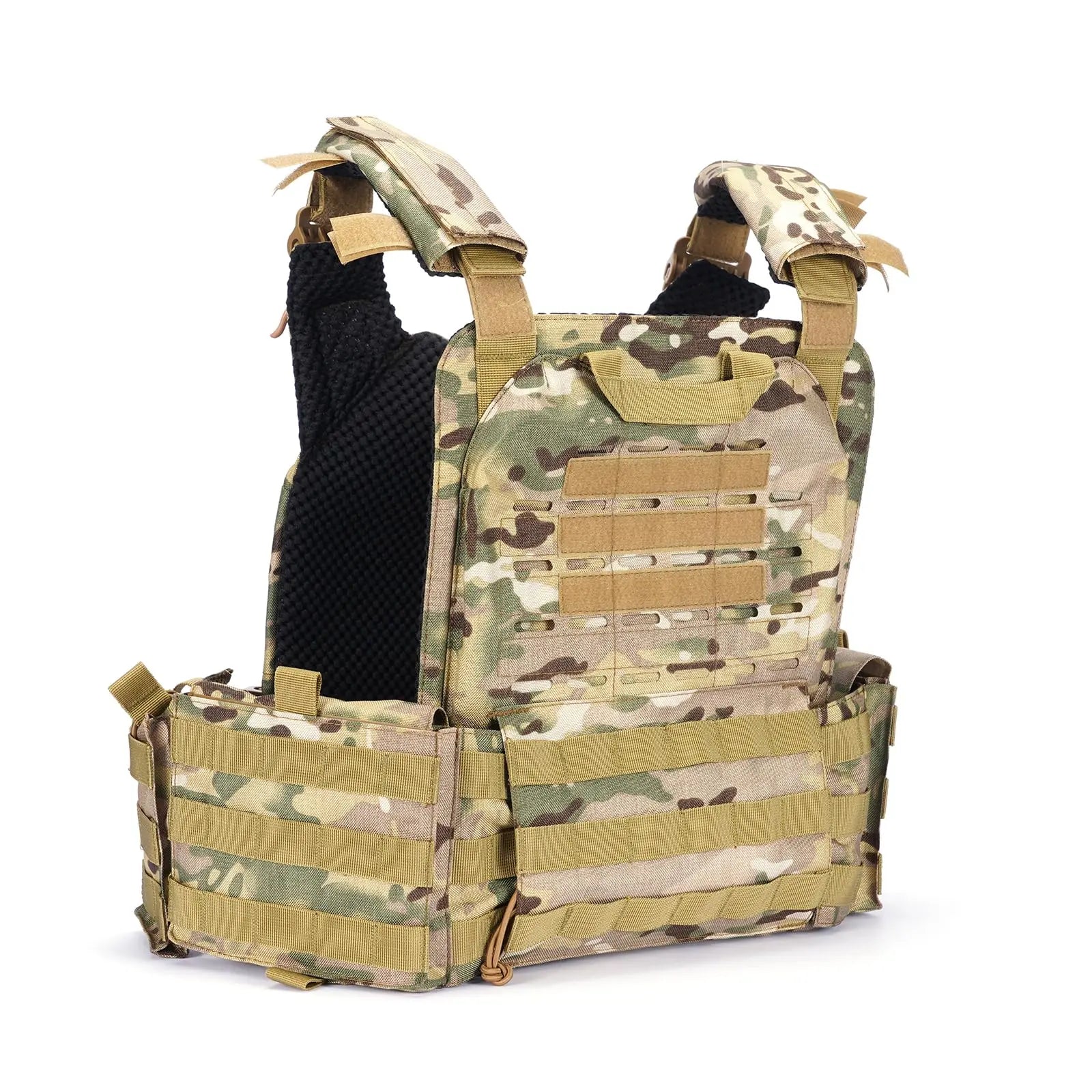 Midten Modular Tactical Vest Laser Cutting Quick Release Vest Adjustable Camo Molle Wrinkle Tear Resistant