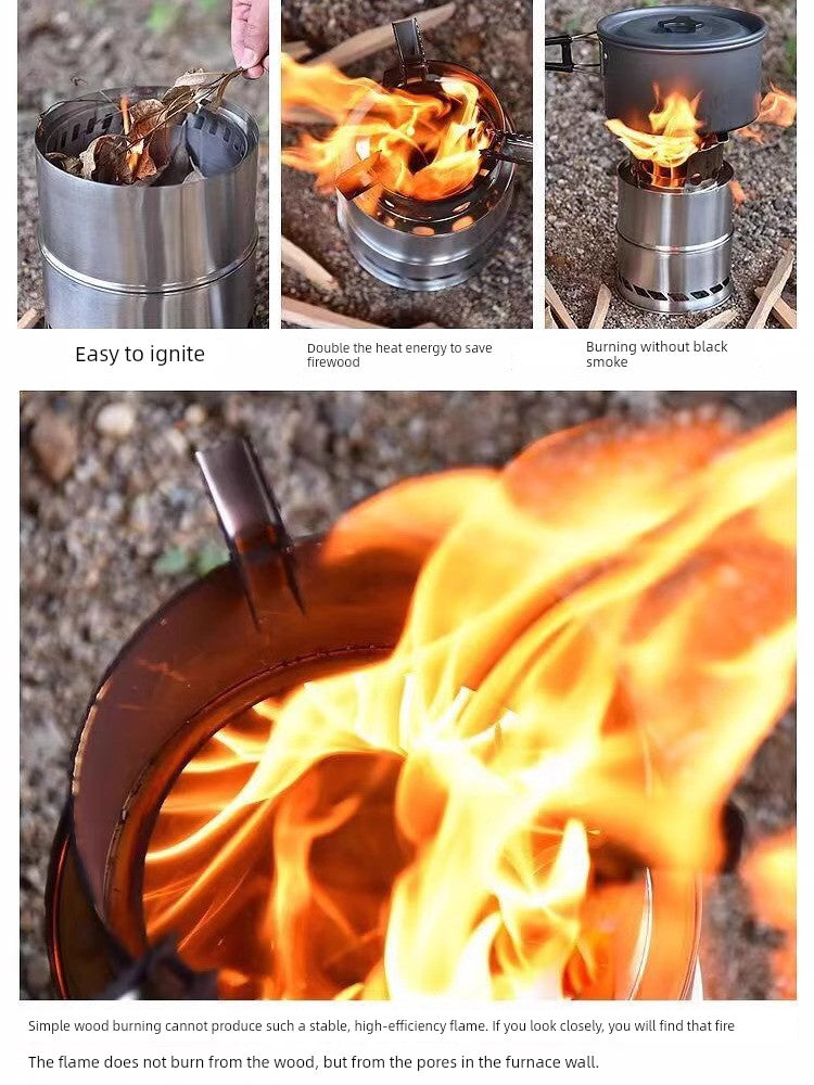 Portable Foldable Field Water-Boiling Stove Cookware Firewood Stove