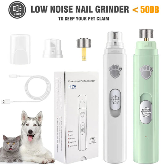 Electric Dog Nail Grinder Pet Nail Clipper USB Rechargeable Pet Nail Trimmers Painless with Polisher Wheel for Small/Large Pets