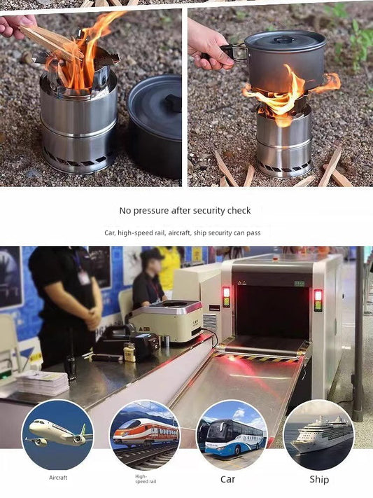 Portable Foldable Field Water-Boiling Stove Cookware Firewood Stove