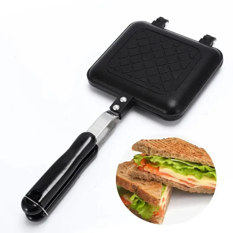 Gas Non-Stick Sandwich Maker Iron Bread Toast Breakfast Machine Waffle Pancake Baking Barbecue Oven Mold Mould Grill Frying Pan