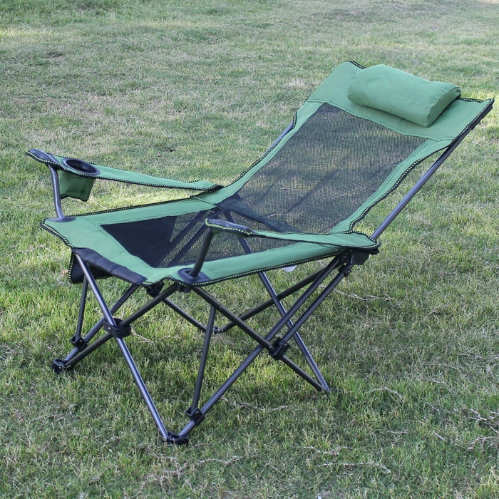 Recliner Portable Backrest Noon Break Bed Folding Stool Outdoor