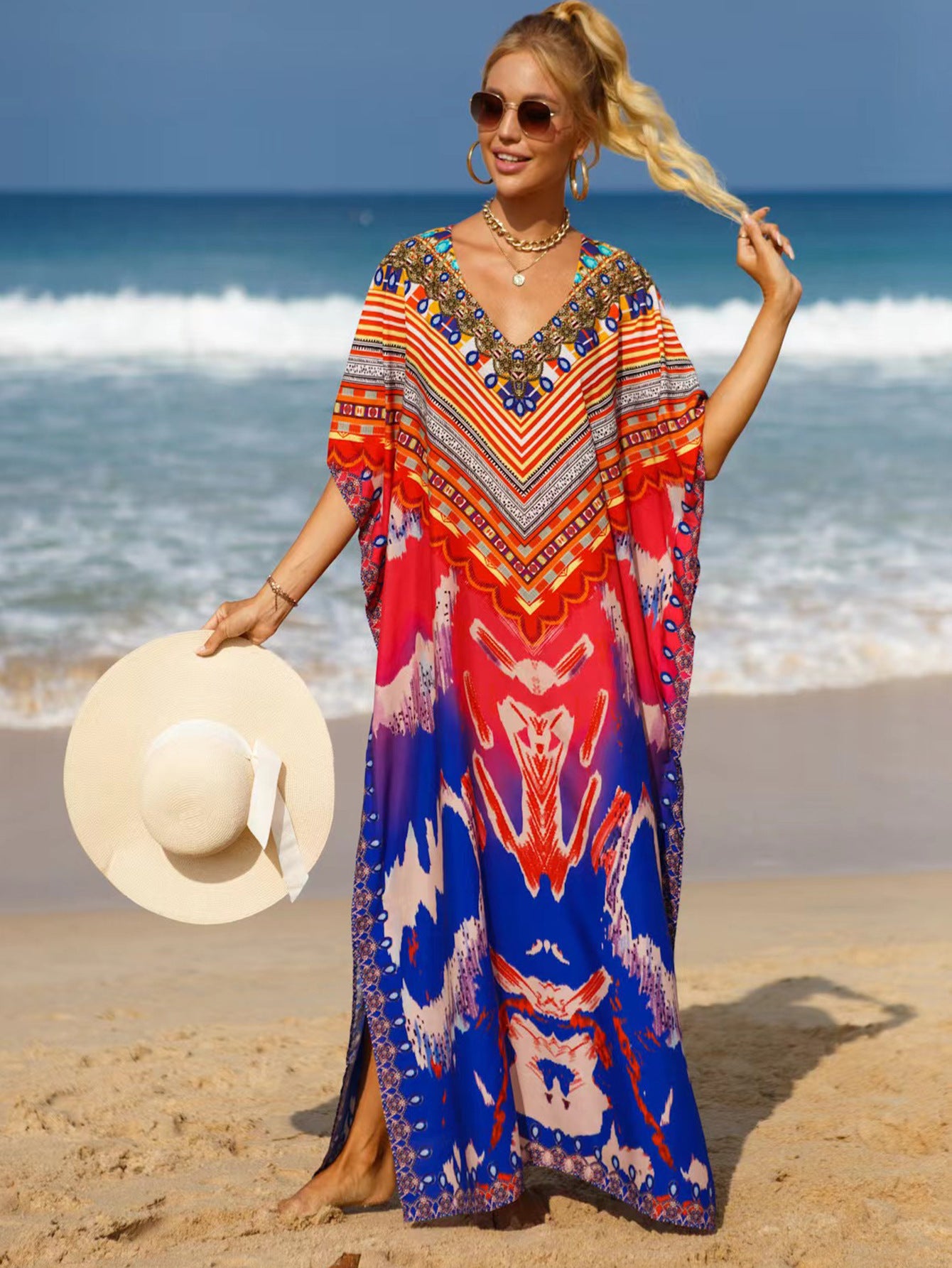 19 Colors Beach Cover-up Bohemian Beach Dress Plus Size