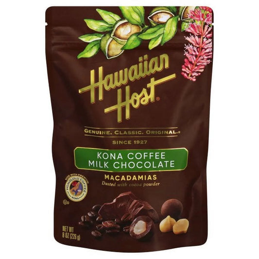 Kona Coffee Milk Chocolate Macadamias 8 Oz