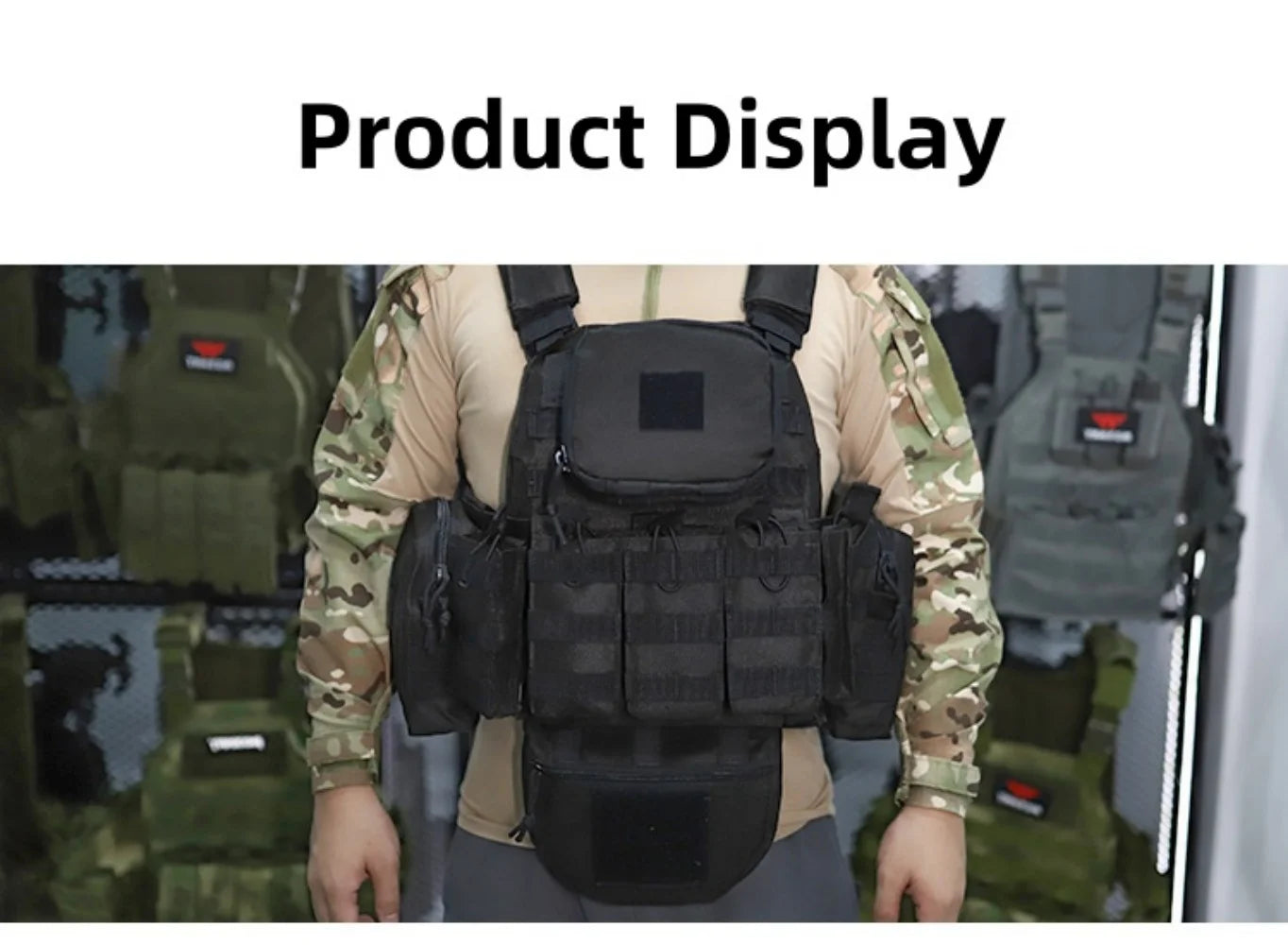 Tactical Vest Outdoor Camouflage Multifunctional Vest Hunting Equipment Adjustable Tactical Vest CS Simulation