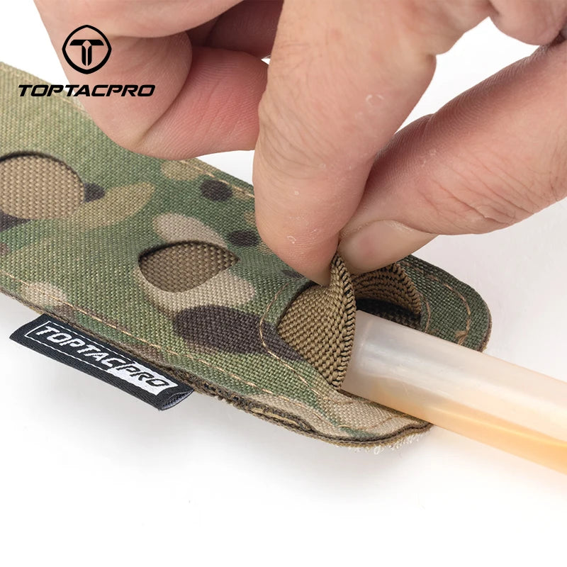 Tactical Glow Sticks Pouch Fluorescence Chemlight Gear Hook&Loop Camo 8523