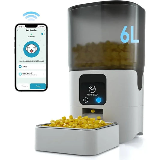 PAPIFEED Smart Automatic Cat Feeders: Wifi Pet Feeder with APP Control for Remote Feeding, Detachable for Easy Clean