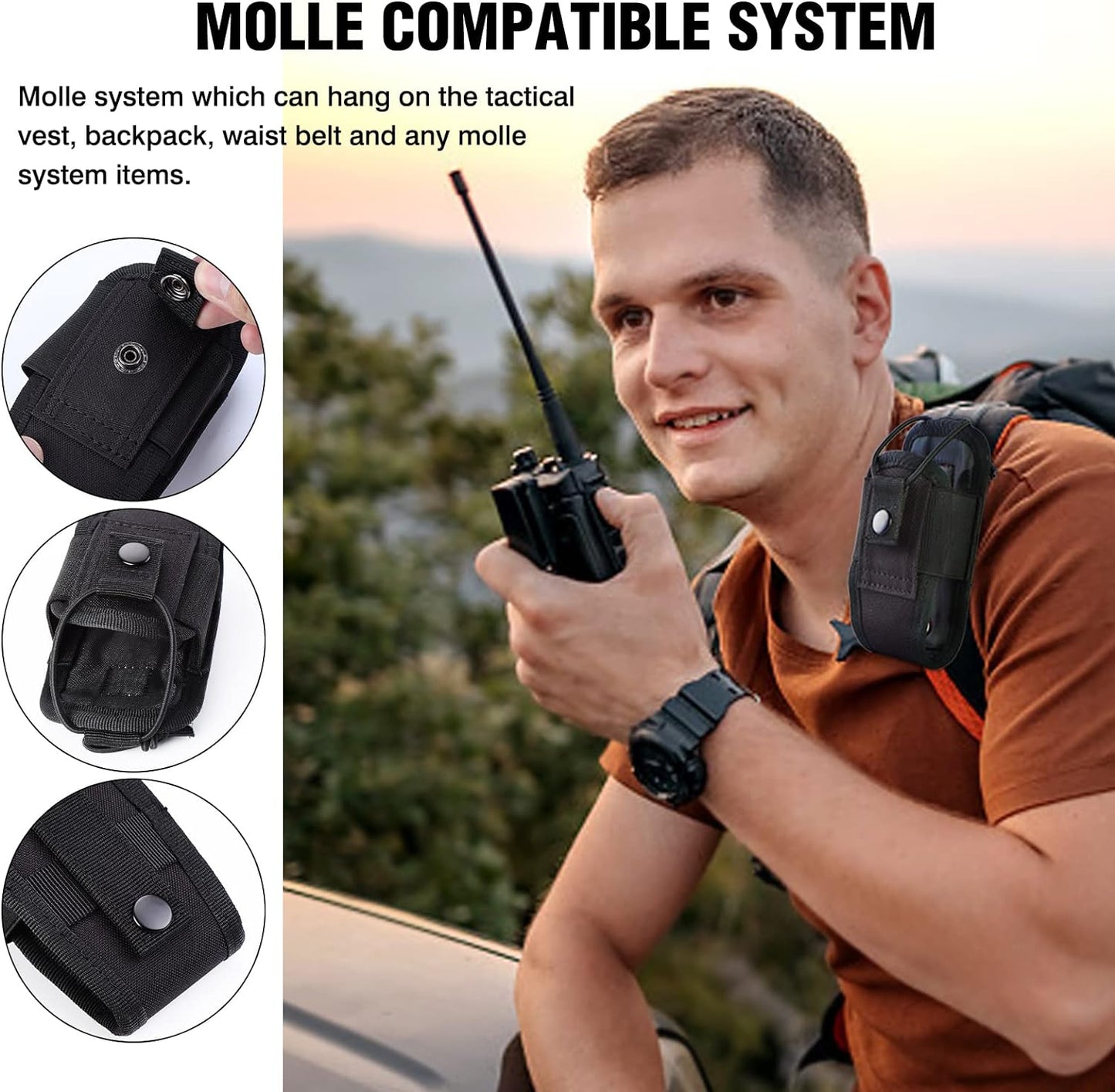 Molle Radio Holder Walkie Talkie Pouch Case for Duty Belt Radio Holster Tactical Hunting Intercom Bag